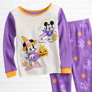NWT Disney Mickey And Minnie Trick Or Treat Pajamas (Girls 2T)